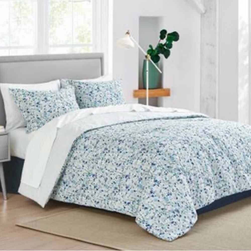 Poppy & Fritz Olivia Cotton Blue Duvet Cover Set Twin - Picture 2 of 11